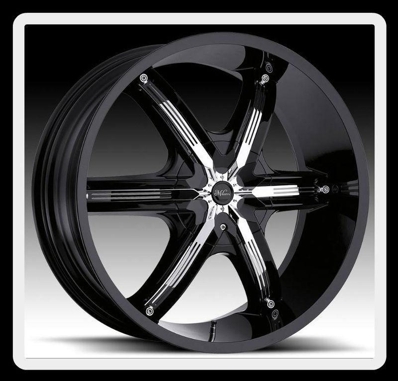 22" milanni 460 belair 6 5x4.75 bmw skylark regal black wheels rims free lugs!