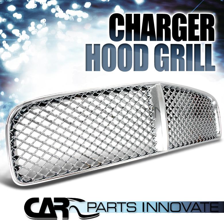 2005-2010 dodge charger mesh chrome front hood grill grille