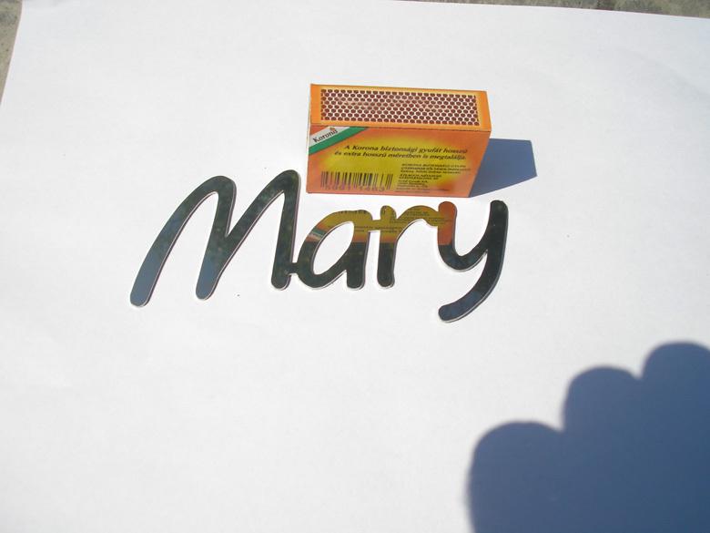 Mary logo, metal, new (jus-nma-7n)