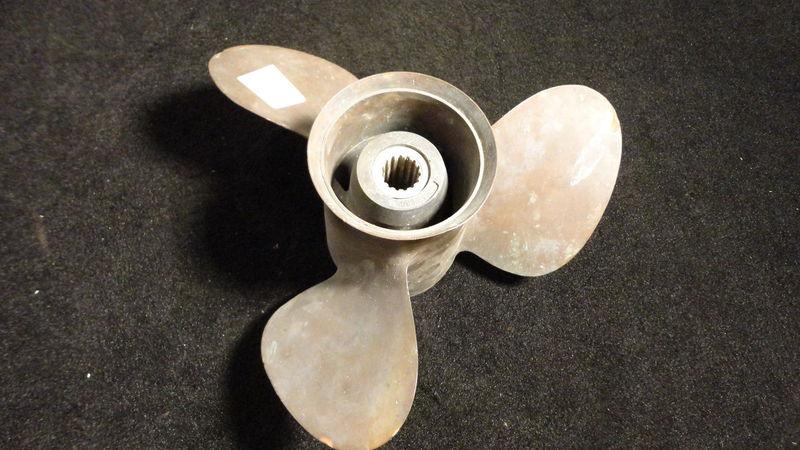 Used mercury brass l4 propeller 13.25x21 outboard boat prop rh p230