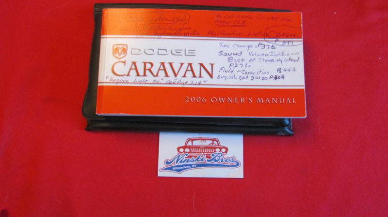 2006 dodge caravan owners manual w/ case 06 d