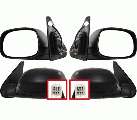 New pair side mirrors lh & rh 2001-2007 toyota sequoia power heated primed-black