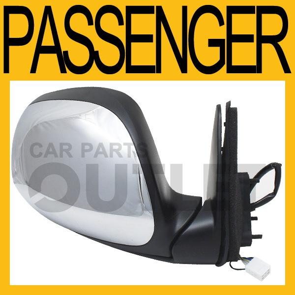 03 04 tundra passeger side power remote mirror heated glass chrome access cab rh