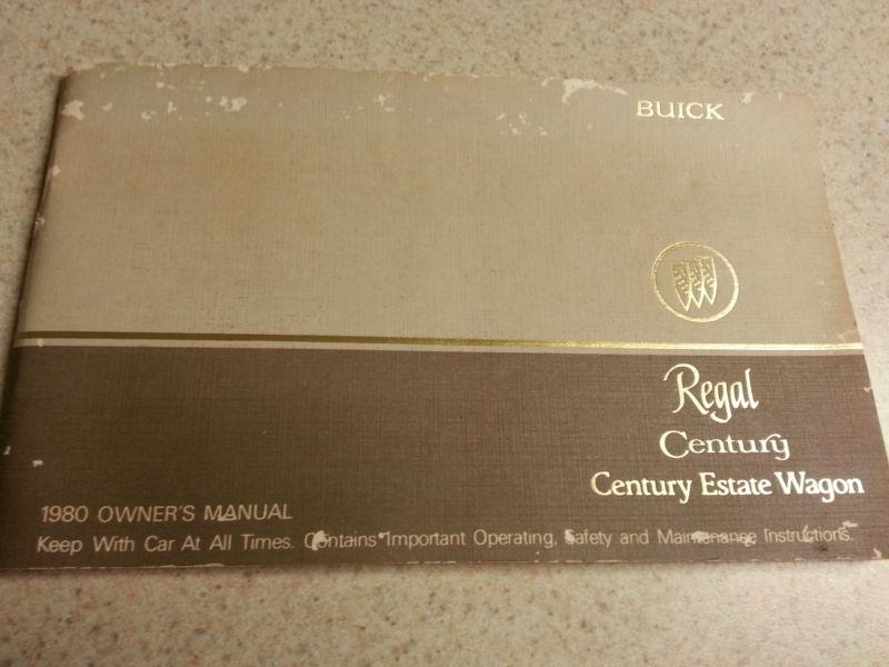 1980 buick regal / century / century estate wagon owners manual - 