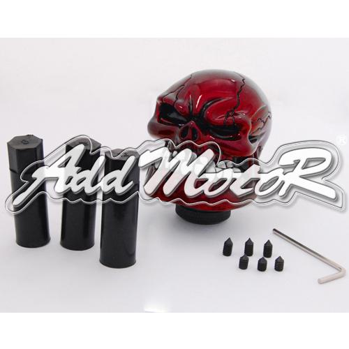 Wicked carved red skull shift shifter lever knob universal manual gear stick 