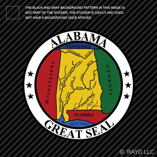 4” alabama state seal sticker decal self adhesive vinyl state yellowhammer dixie