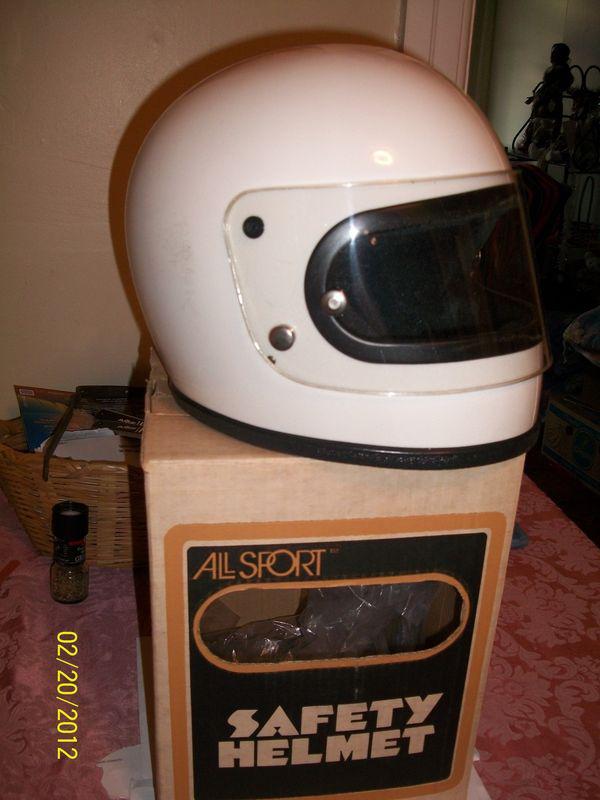 New vintage buco allsport full face white motorcycle helmet