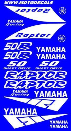 Raptor 50 front rear fender decal sticker kit white