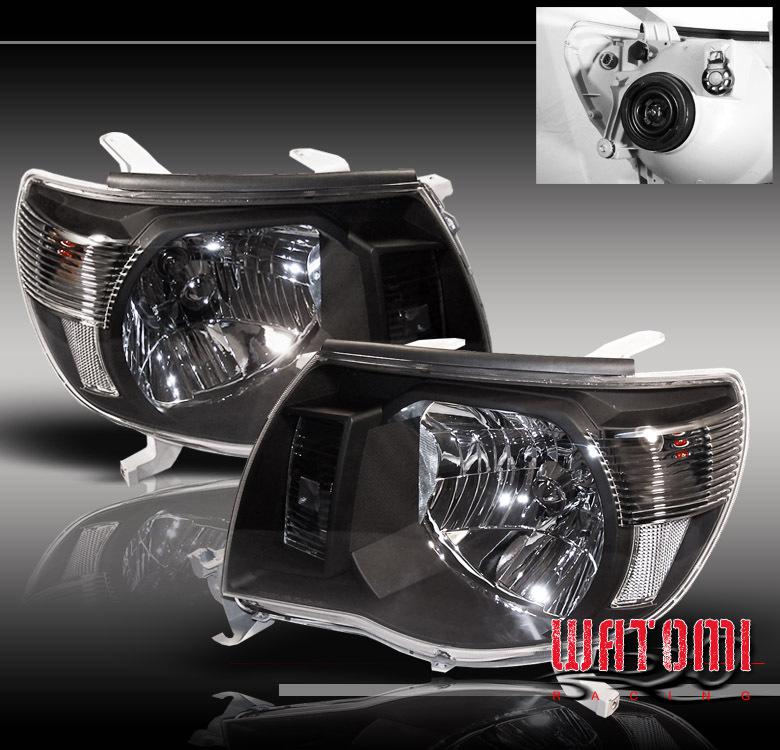 05-11 toyota tacoma crystal headlight black 06 07 08 09