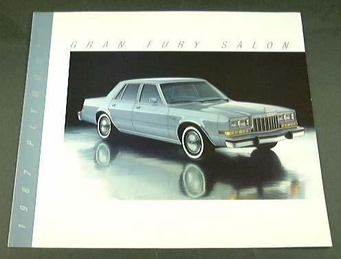 1987 87 plymouth gran fury salon brochure