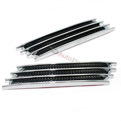 2 universal chrome side fender air flow mesh medium vents for auto-car-truck-suv