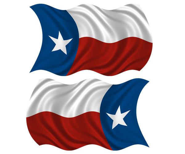 Texas state waving flag decal set 4"x2.4" tx american usa vinyl car sticker zu1