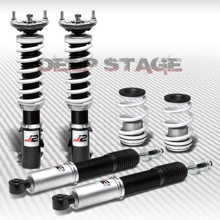 J2 sport strut shocks damper suspension coilover spring civic fd2/fg/fa1 white