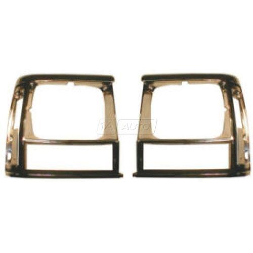 Chrome headlight bezel pair set for jeep cherokee comanche pickup truck