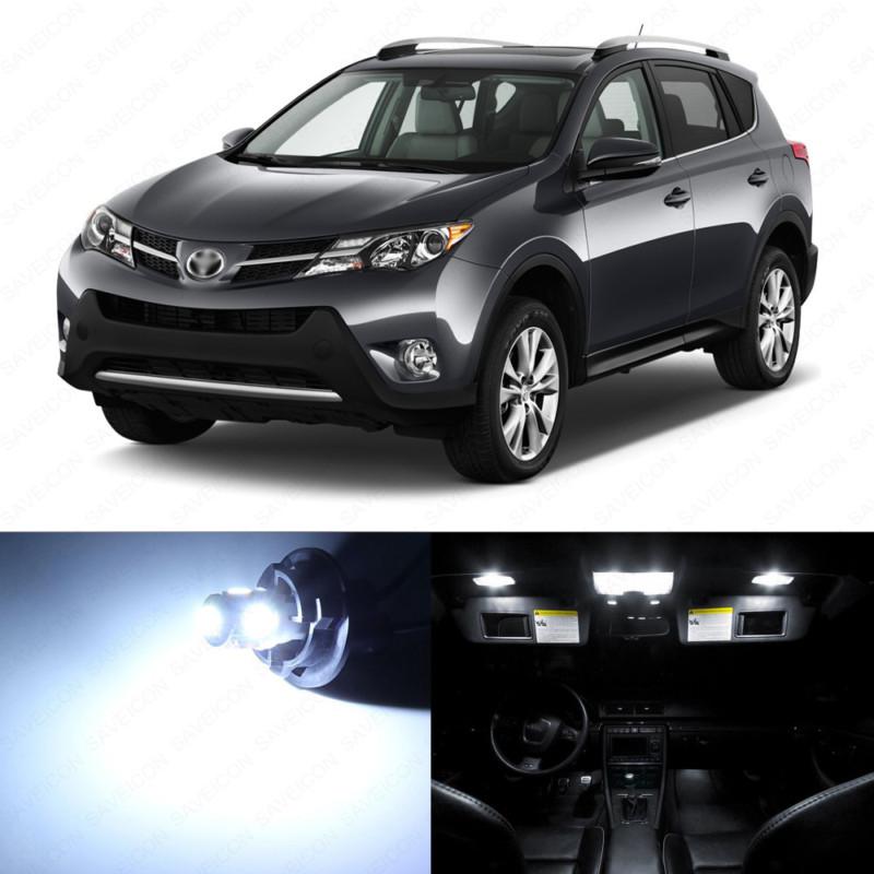 6 x xenon white led interior lights package for 2013 and up toyota rav4 rav 4 --