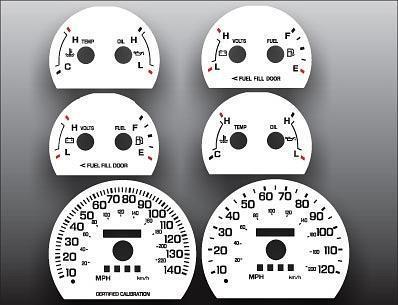 1998-2005 ford crown victoria sport instrument cluster white face gauges