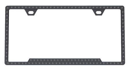 License2bling swarovski crystals license plate frames - slim-bk-blk