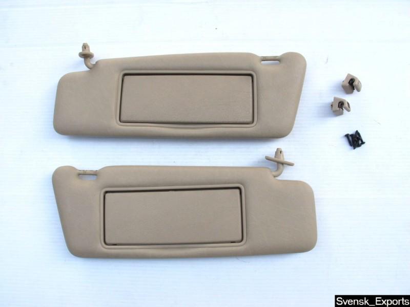 Mercedes w201 w124 sunvisors set visor light tan beige sun visors 190e 300e e320