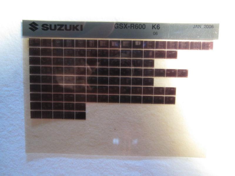 2006 suzuki motorcycle gsx r600 k6 microfiche parts catalog r 600