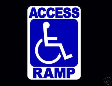 Reflective handicap van access ramp wheelchair decal 