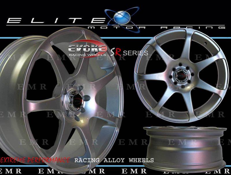 17" evoke gt wheels/rims 5 lug silver  5 x100/114.3