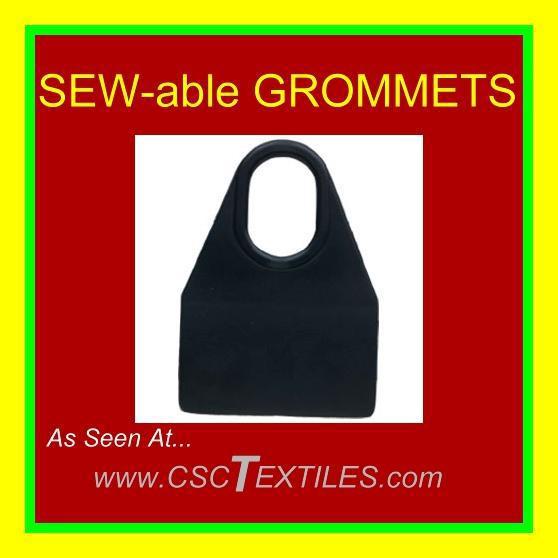 Sewable grommets pliable plastic - black 50-pc/lot ~ outdoor/indoor - new