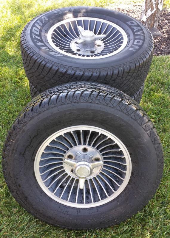 Cyclone turbine rims 14" w/ daytona r14 radial tires chevy ford camaro mustang 