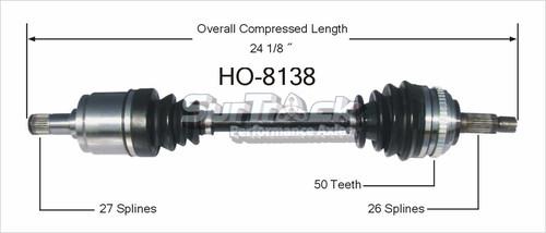 Surtrack perf axles ho-8138 cv half-shaft assembly-new cv axle shaft