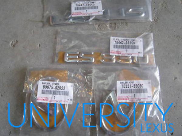 New, oem original chrome emblem, badge kit 2004, 2005 & 2006 es330, es