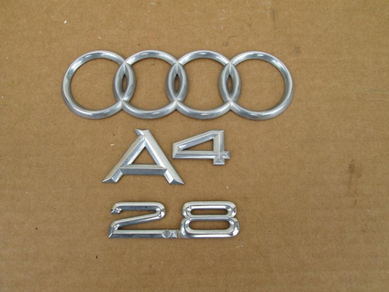 96-01 audi a4 2.8l trunk emblem badge decal logo 97 98 99 00 used oem factory 