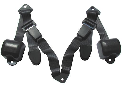 Jeep wrangler 3pt retractable rear seat belts, 1997-06, pair.,