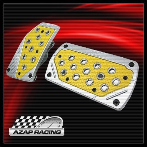 Nokya jdm silver/yellow auto trans. universal pedal honda toyota acura ford