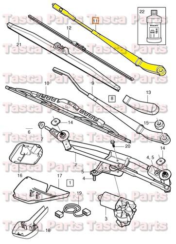 Brand new oem windshield wiper rh passenger side arm 01-09 volvo s60 v70 v70xc