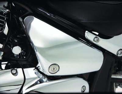 Chrome side panel covers for suzuki boulevard c50/m50 & vl800 volusia