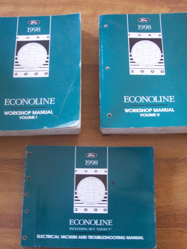 1998 ford econoline factory manuals set  vol1&2 -  wiring,vacuum troubleshooting