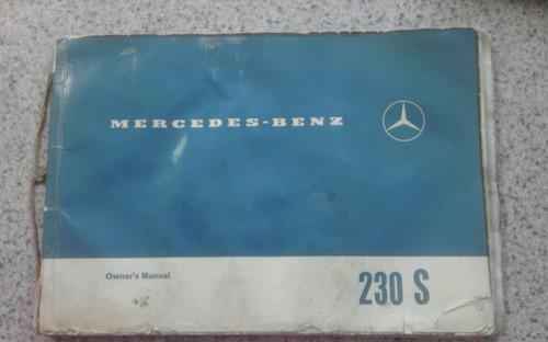 Vintage mercedes benz owners manual 230 s