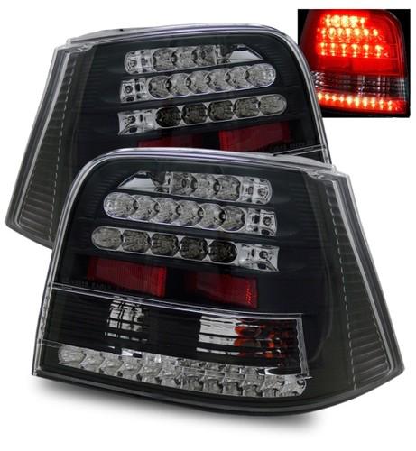 99-04 volkswagen golf/gti mk4 euro black led tail light rear brake lamp housings