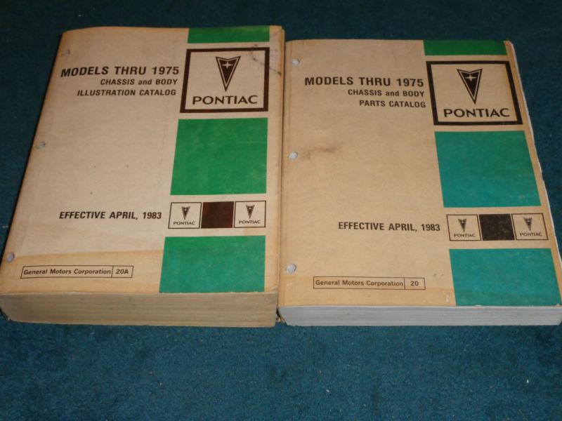 1965 1969 1970 1971 1972+ pontiac parts catalog set / text & illustrations books