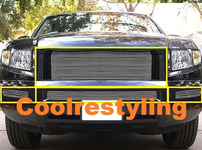 05 06 07 08 honda ridgeline polished billet grille combo inserts