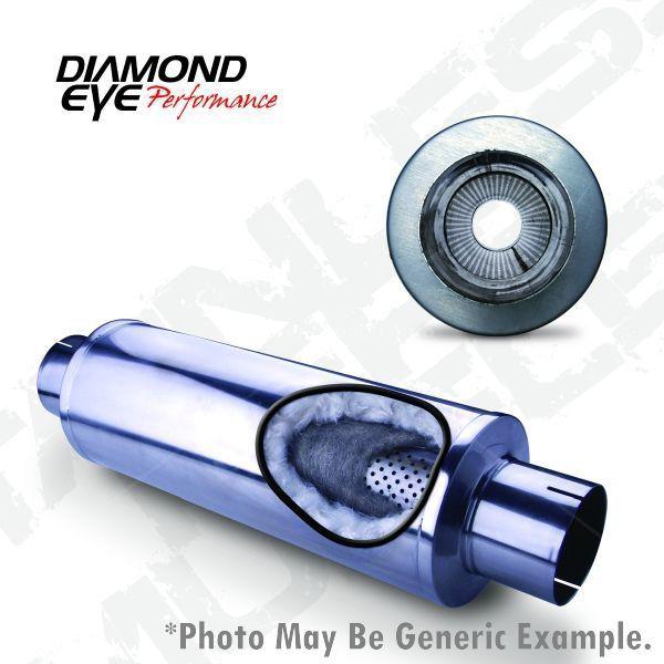 Diamond eye 470050 muffler, 4" single in / single out, 27" long