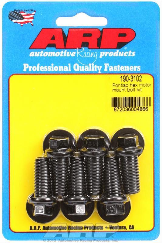 Arp motor mount bolts black oxide hex pontiac v8 set 190-3102