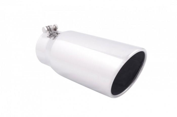 Xsbrac50124 4" id 5"od angle cut exhaust tip t304 stainless with bolt 12" long