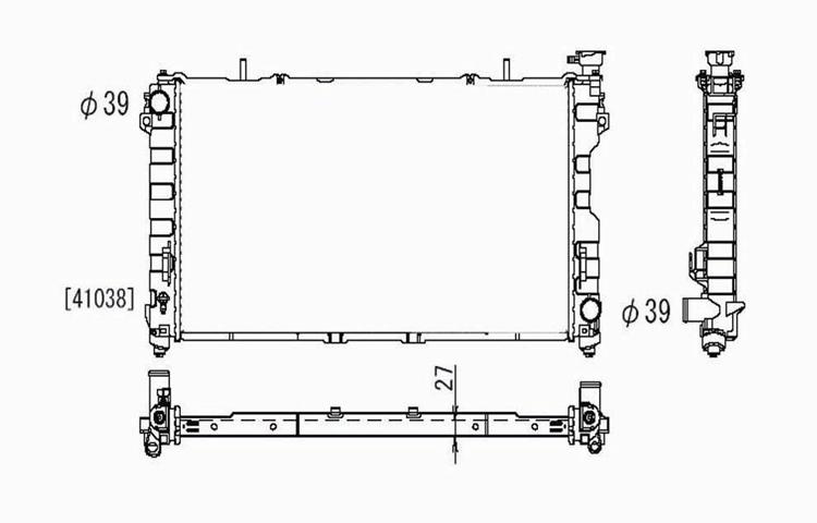 Replacement radiator 01-04 dodge caravan chrysler town & country auto 3.3 3.8 v6