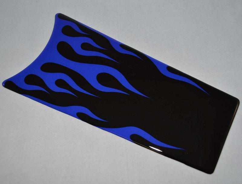 Custom "blue flame" dash insert decal for 1989-2007 harley electra & road glide