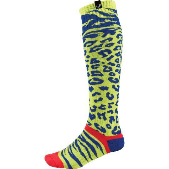 New fox racing mx womens fri socks cheetah blue/green 08024-013 os one size