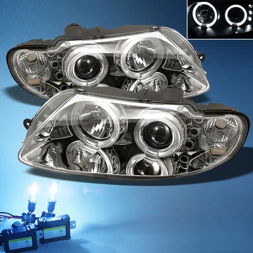 8000k slim xenon hid+ 04-06 pontiac gto dual halo projector led headlights light