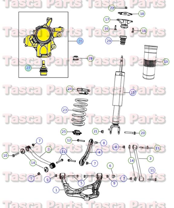 Oem rh rear suspension knuckle & ball joint dodge durango jeep grand cherokee