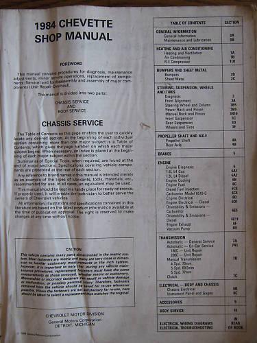 1984 chevroelt chevette shop manual service book original f02