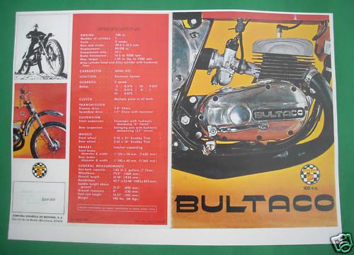 Bultaco sherpa s'100, photocopy factory sales brochure 