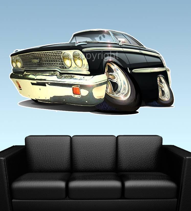 1963 ford galaxy wall decal man cave mural 6163 nwt